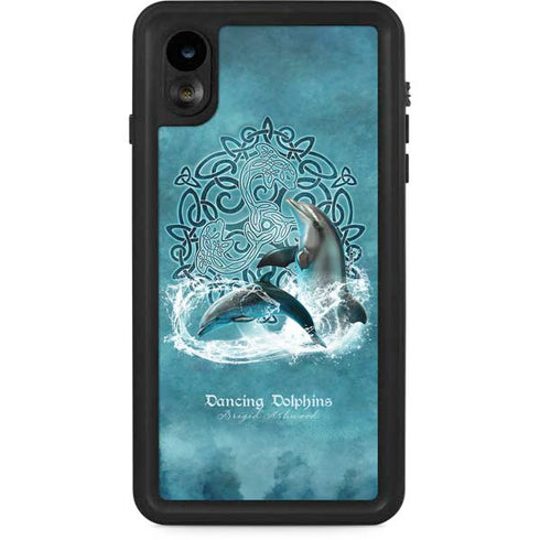 Dolphin Celtic Knot by Brigid Ashwood iPhone Cases